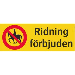 Ridning förbjuden