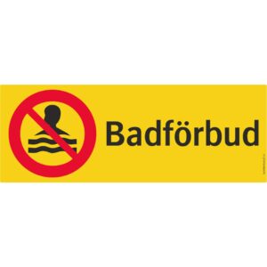 Badförbud - Symbol och text