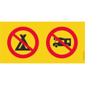 Camping förbjuden - 2 symboler