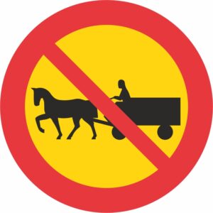 C12 Förbud mot trafik med fordon förspänt med dragdjur