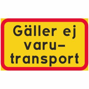 Gäller ej varutransport