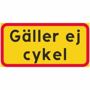 Gäller ej cykel