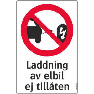Laddning av elbil ej tillåten